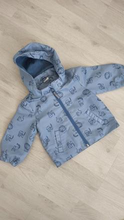 Chlapčenská modrá jarná bunda so zvieratkami, h&m,80