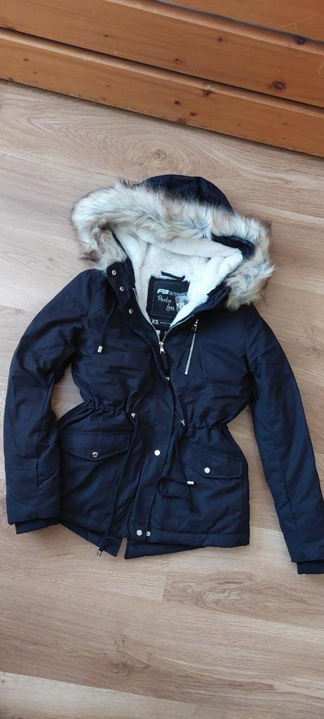 Čierna zateplená parka, new yorker,xs