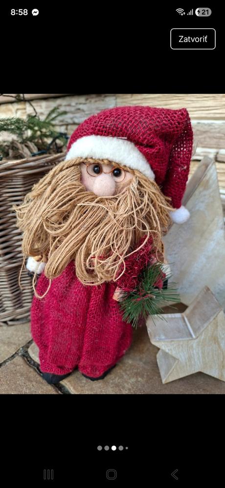 Velky stojací mikuláš- dedo v jutovom oblecení, 