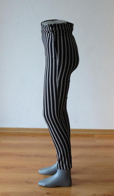 Štýlové pásikavé nohavice s vysokým pásom, h&m,xs