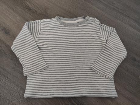 Šedé pásikavé tričko, lupilu,86