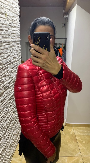 Ružovočervená metalická vetrovka guess originál, guess,l / m