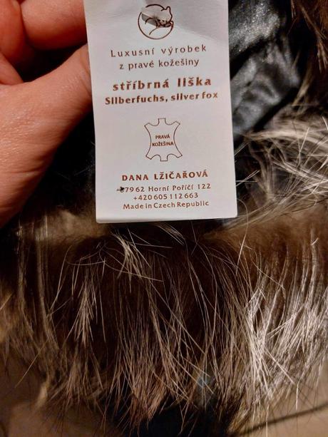 Kožušinová čiapka - strieborná líška, 54