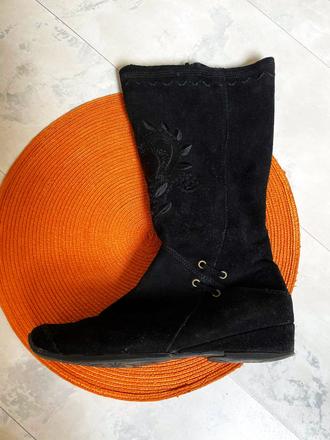 Semišové kožené čižmy 39/40, 40