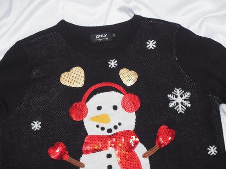 Kvalitný čierny vianočný pulover only, only,42