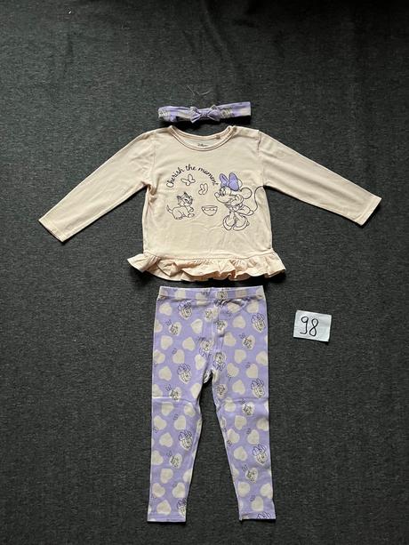 Set leginy, tričko a čelenka minnie, sinsay,98