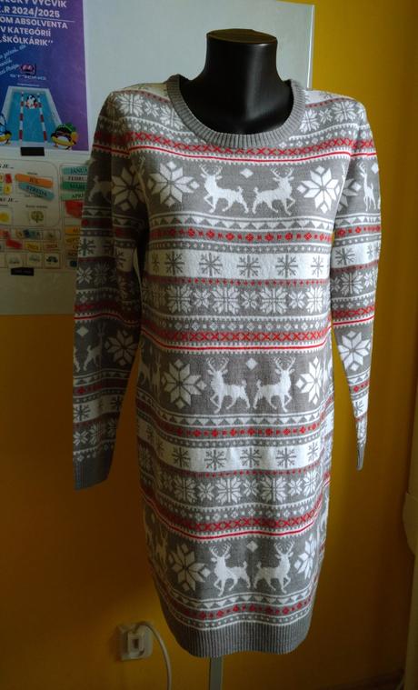 Šedé svetríkové šaty, esmara,40