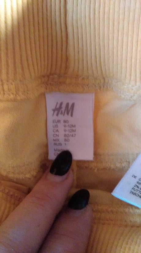 Menčestrové nohavice vo výraznej žltej farbe, h&m,80