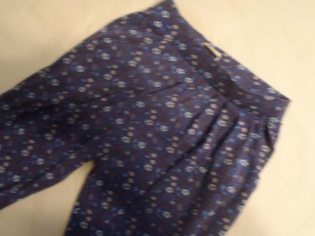 Nohavice modré s kvietkami, f&f,116