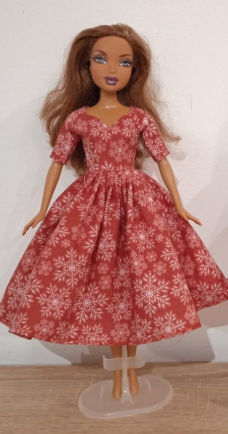 Vianočné šaty pre barbie, 