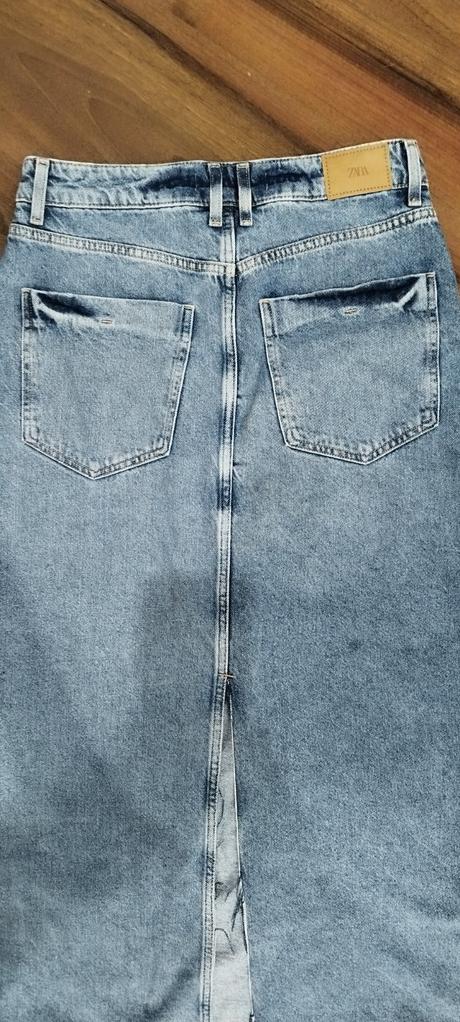 Dlhá rifľová sukňa zara, zara,s