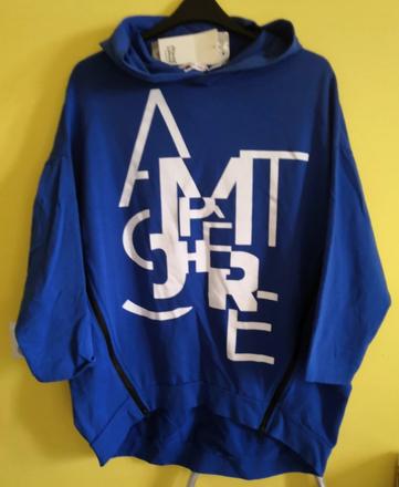 Tunika tricko acqua & limone oversize, 