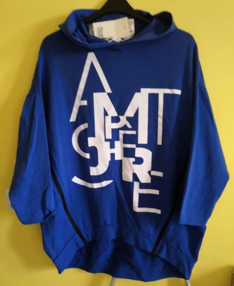 Tunika tricko acqua & limone oversize, 