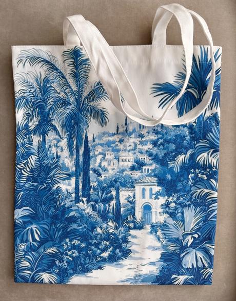 Plátená taška - chinoiserie exotická krajina, 