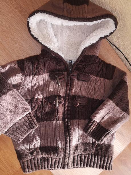 Hunaty svetrík podsity kožušinkou, marks & spencer,80