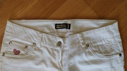 Biele nohavice s flitrami monella vagabonda, s