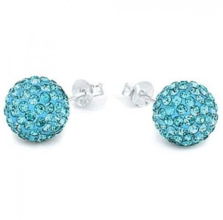 Shamballa korálky jednodierkové -  náušnicové, 