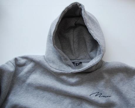 Oversize mikina s džínsovým detailom boohoo man, xl