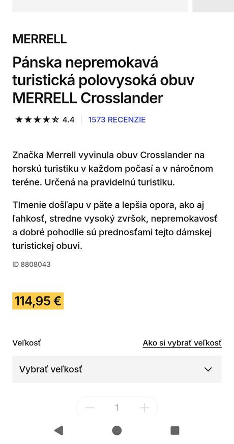 Pánske turistické topánky merrel 42, merrell,42