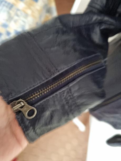 Tmavomodrá kožená bunda tom tailor veľ. 38, tom tailor,38