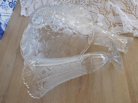 Brúsené sklo, misa váza vázička, 