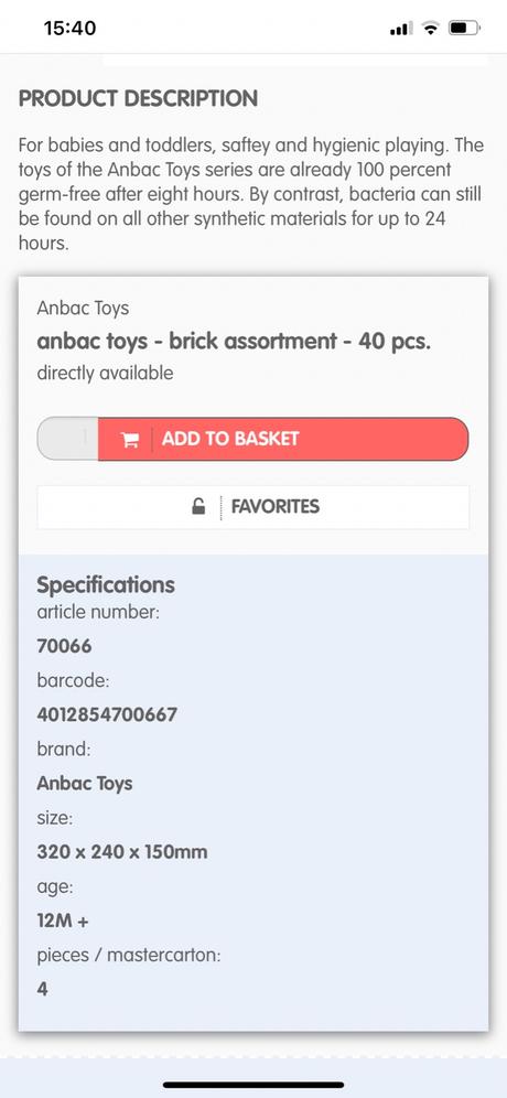 Anbac detská antibakterialna stavebnice,