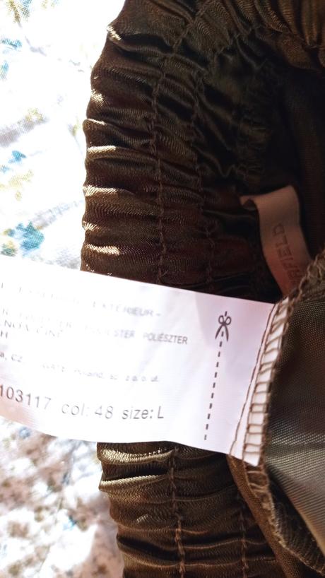 Lesklé olivovozelene nohavice, l