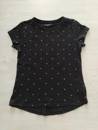Čierne tričko so zlatými bodkami 146/152, kik,146
