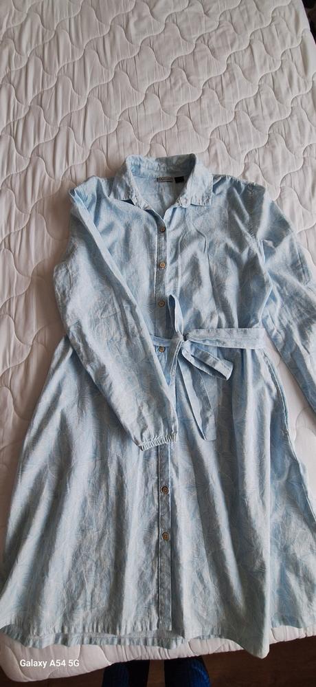 Košelové šaty sprímesou ľanu, 42