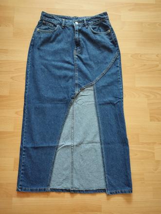 Riflová dlhá sukňa shein, 40