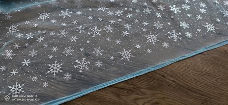 Tyl 150x100 cm - modro strieborný, 