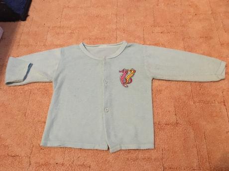 Froté modré tričko s dlhým rukávom č.68-80, 74