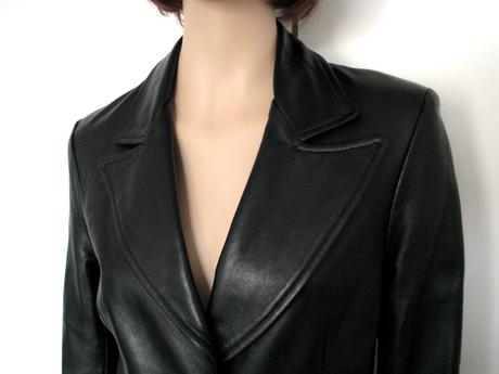 Čierne kožené sako, m