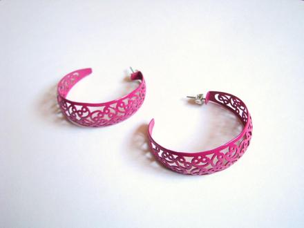 Ružové veľké náušnice,