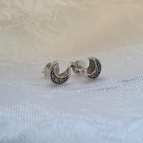 Strieborné náušnice mesiac,
