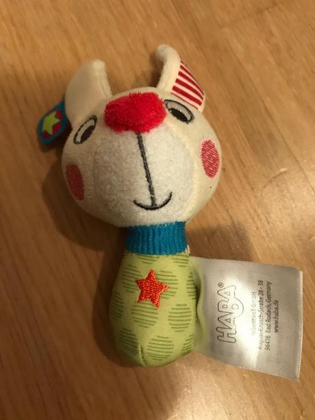 Látková hrkálka haba - psík,