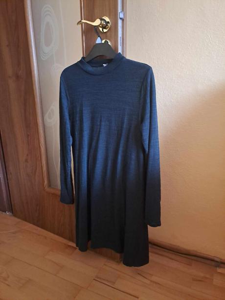 Svetrikove petrolejove šaty, h&m,s