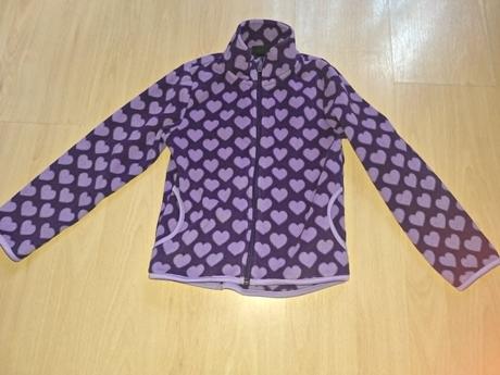 Flisová srdiečková mikina na zips 122/128, h&m,128
