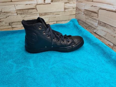 Converse 39 - uni čierne kožené zateplené topánky, converse,39