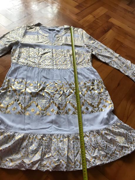 Zlatobiele elegantné šaty, 40