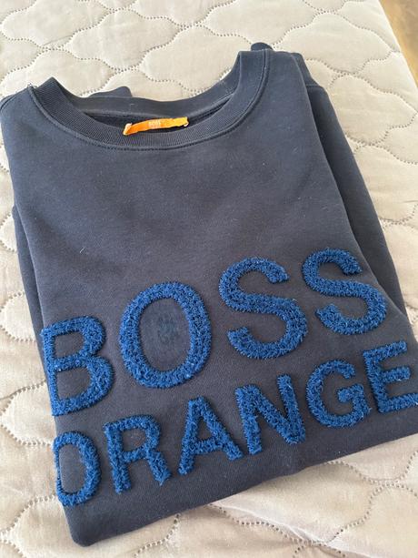 Modrá mikina boss orange, hugo boss,s