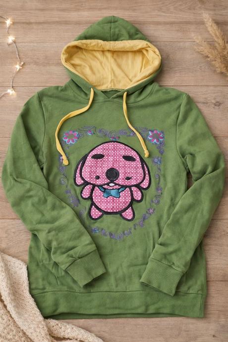 Zelená mikina s kapucňou, s