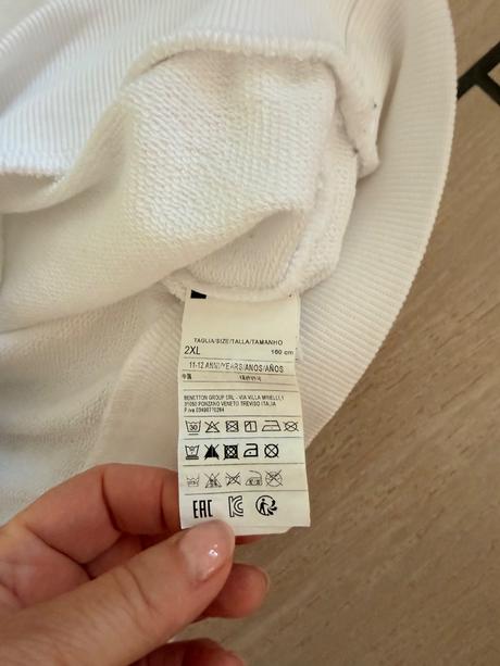 Biela mikina bnt, benetton,158