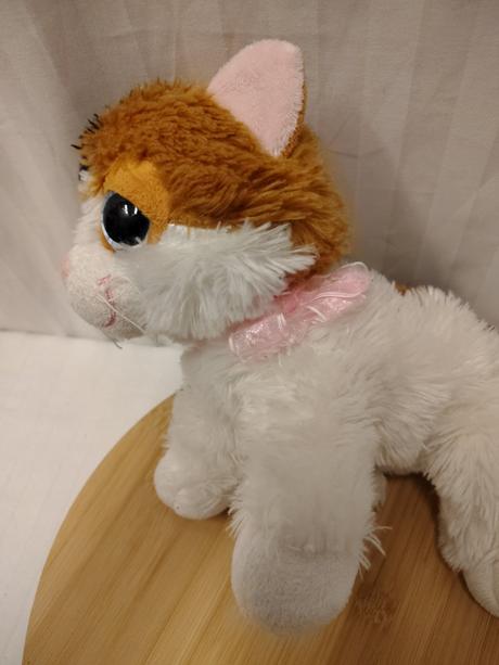 Plyšová viacfarebná mačka, modré oči, 19 cm, 