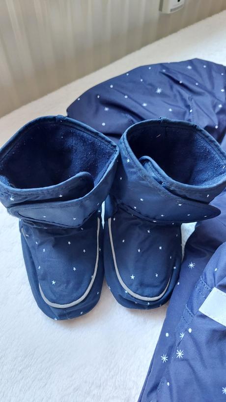 Zimná kombinéza + capačky, h&m,74