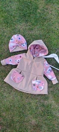 Softshell kabátik 80-98 s čiapkou, 86 / 92 / 98