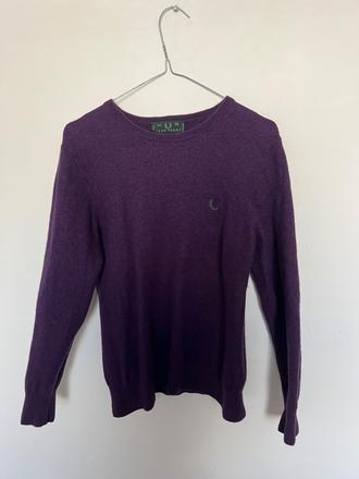 Fred perry 100p wool lana  vlneny sveter sedi s/m, s