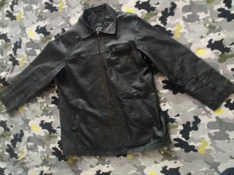 Kožená bunda na zips, l