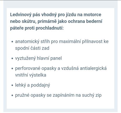 Ľadvinový pás dainese tiger, 