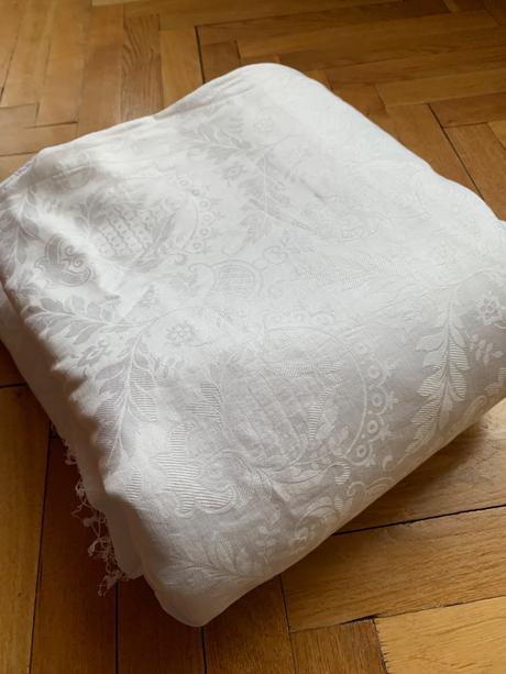 Latka na obliečky- tkaný vzor biela, 